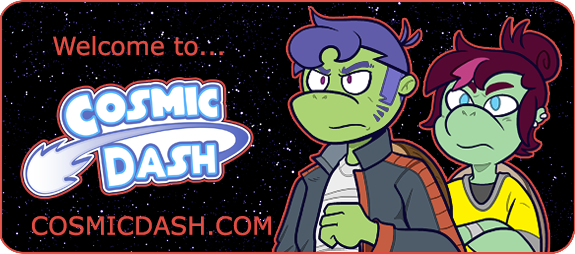 Header Image for the welcome page on the site which reads "Welcome to... Cosmic Dash - cosmicdash.com"